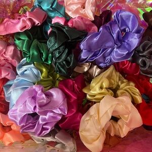 Colorful Satin Scrunchies Set